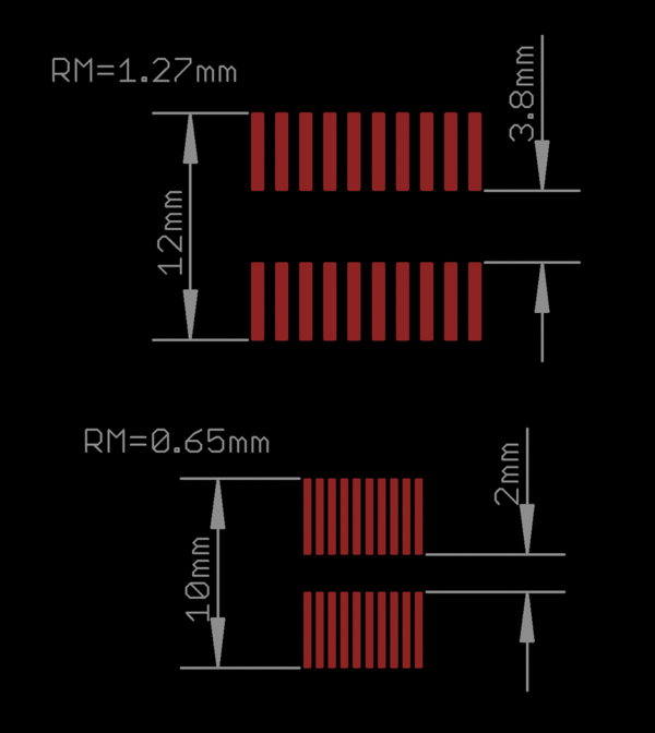 6x Adapterplatine SO20 (1,27mm) / SOP20 (0,65mm) auf 2,54mm (0.9) FR4